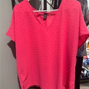 SHEIN Pink Boxy Short Sleeve Blouse